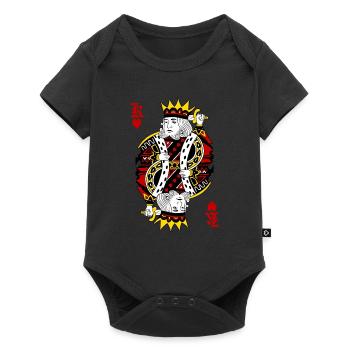 King Heart Card Poker Costume d'Halloween Drôle - Body à manches courtes Premium Bébé - noir - Devant
