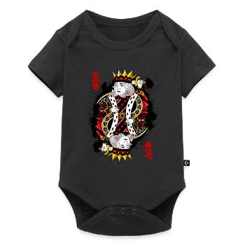 King Heart Card Poker Costume d'Halloween Drôle - Body à manches courtes Premium Bébé - noir - Devant