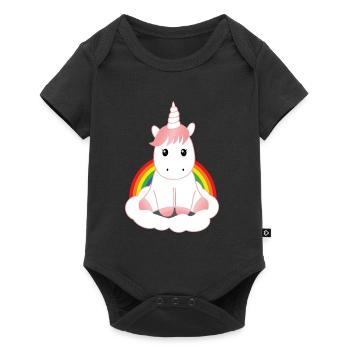 Licorne mignonne - Body à manches courtes Premium Bébé - noir - Devant