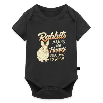 Kaninchen - Baby Premium Kurzarmbody - Schwarz - Vorne