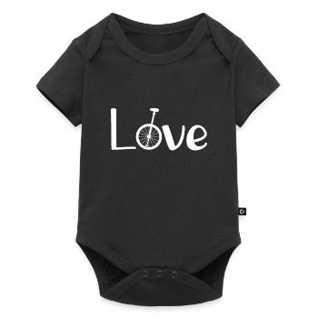 Einrad Love liebe - Einradfahrer - Baby Premium Kurzarmbody - Schwarz - Vorne