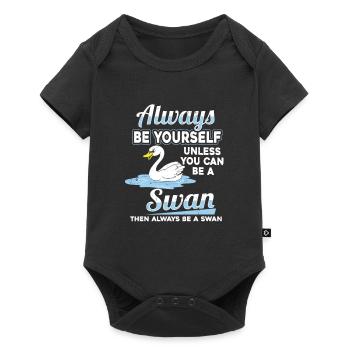 Schwan - Baby Premium Kurzarmbody - Schwarz - Vorne