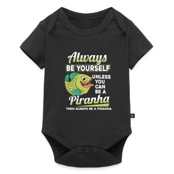 Piranha - Baby Premium Kurzarmbody - Schwarz - Vorne