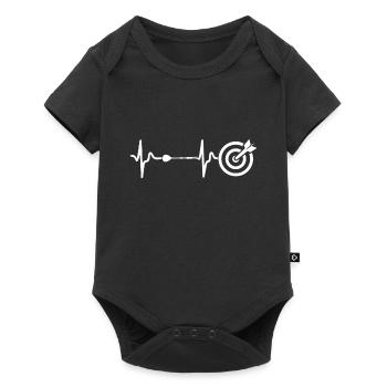 Darts Dart Lebenslinie T-shirt Herzschlag Geschenk - Baby Premium Kurzarmbody - Schwarz - Vorne