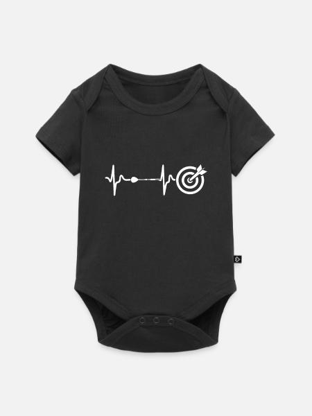 Darts Dart Lebenslinie T-shirt Herzschlag Geschenk - Baby Premium Kurzarmbody - Schwarz