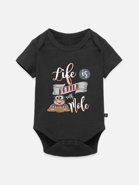 Life is better with a mole moles - Baby Premium short-sleeve bodysuit - black
