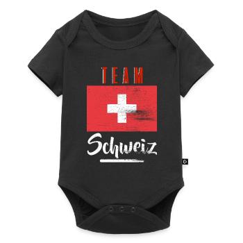 Suisse team T-shirt cadeau de chemise - Body à manches courtes Premium Bébé - noir - Devant