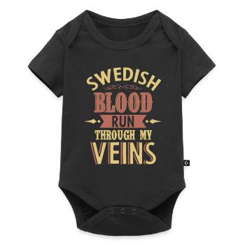 Suédois T-shirt cadeau de fierté patrie - Body à manches courtes Premium Bébé - noir - Devant