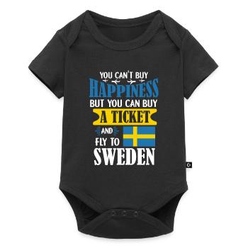 Billet pour la Suède T-shirt cadeau fier maison - Body à manches courtes Premium Bébé - noir - Devant