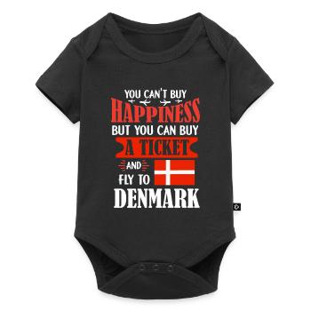 Denmark flight ticket T-shirt home - Baby Premium short-sleeve bodysuit - black - Front