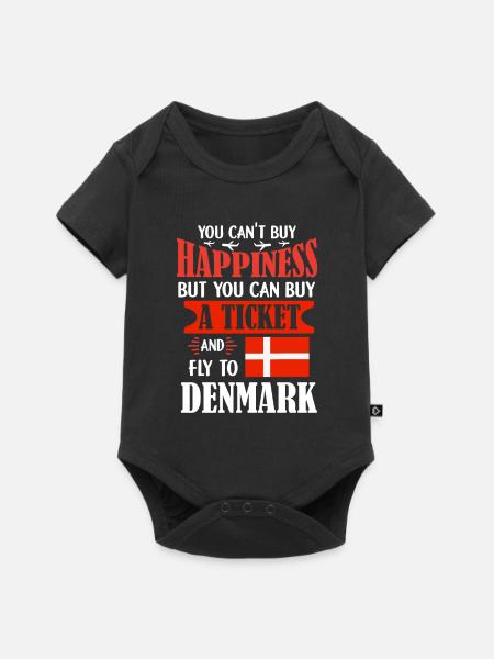 Danemark Billet d’avion T-shirt maison - Premium kortærmet baby-body  - sort
