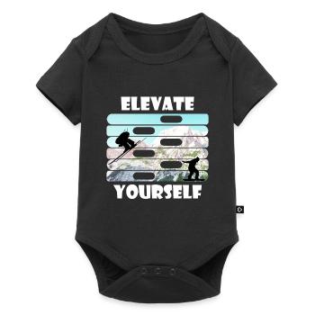 Elevate Wintersport Shirt & Geschenkidee - Baby Premium Kurzarmbody - Schwarz - Vorne