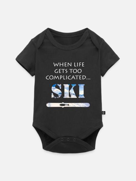 Ski - Baby Premium Kurzarmbody - Schwarz