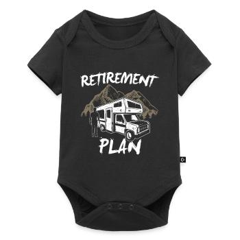 Plan de retraite Camping dans la montagne cadeau - Body à manches courtes Premium Bébé - noir - Devant