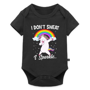 Je ne transpire pas je scintille - Body à manches courtes Premium Bébé - noir - Devant