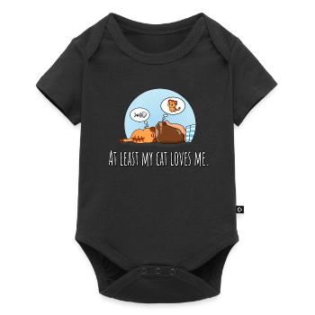 At Least My Cat Loves Me - Cat Owner Dreaming - Baby Premium short-sleeve bodysuit - black - Front