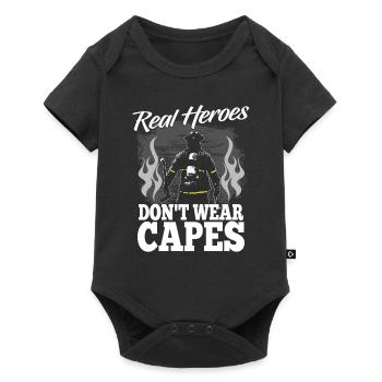 Pompier cadeau - Body à manches courtes Premium Bébé - noir - Devant