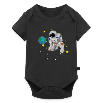 Volley-ball jouant l'astronaute cadeau de l'espace - Body à manches courtes Premium Bébé - noir - Devant