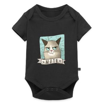 Mathe Nachhilfe Katze Lehrer Tshirt Geschenk - Baby Premium Kurzarmbody - Schwarz - Vorne