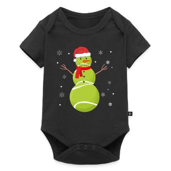 Bonhomme de neige de tennis - Body à manches courtes Premium Bébé - noir - Devant
