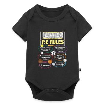 Sportlehrer Sportunterricht Trainer Schule T Shirt - Baby Premium Kurzarmbody - Schwarz - Vorne
