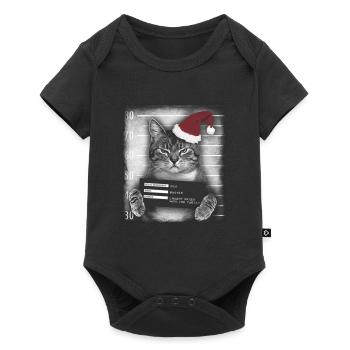 Christmas cat criminal - Baby Premium short-sleeve bodysuit - black - Front