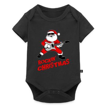 Rock n Roll Santa Christmas Christmas Guitar Gift - Body à manches courtes Premium Bébé - noir - Devant