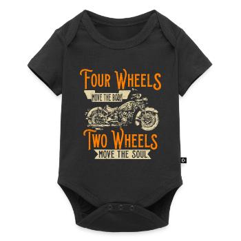 Motocyclette cadeau Moteurs à deux roues rigolos - Body à manches courtes Premium Bébé - noir - Devant