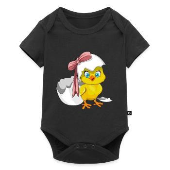 Pâques Kücken de Pâques cadeau idée cadeau - Body à manches courtes Premium Bébé - noir - Devant