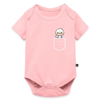 Breast pocket duck - Baby Premium short-sleeve bodysuit - rose - Front