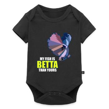 Betta Splendens Kampffisch Labyrinthfisch Geschenk - Baby Premium Kurzarmbody - Schwarz - Vorne