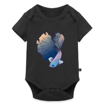 Betta Splendens Kampffisch Labyrinthfisch Geschenk - Baby Premium Kurzarmbody - Schwarz - Vorne