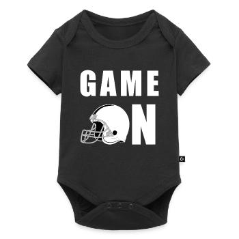 Game On Helm American Football Design - Baby Premium Kurzarmbody - Schwarz - Vorne