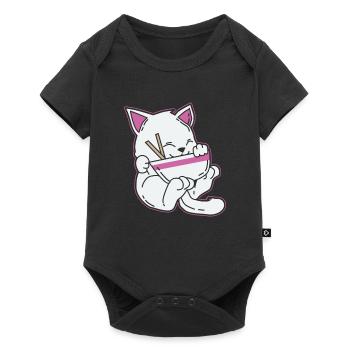 Japon Anime T-Shirt Cadeau Manga Cats Pop - Body à manches courtes Premium Bébé - noir - Devant