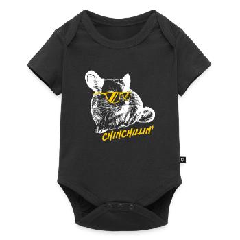 Cadeau de hamster animal glacé Chinchilla - Body à manches courtes Premium Bébé - noir - Devant