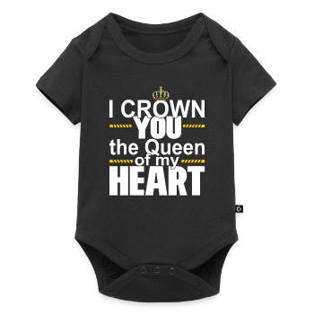 QUEEN OF MY HEART GIFT FOR VALENTINE´S DAY HIM HER - Baby Premium Kurzarmbody - Schwarz - Vorne