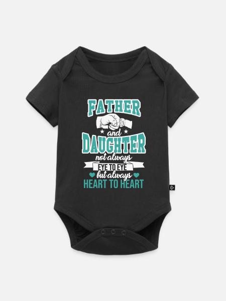 père et fille - Premium kortærmet baby-body  - sort