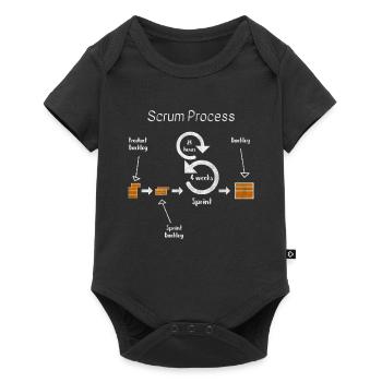Scrum Prozess Agil Projekt Entwickler Entwicklung - Baby Premium Kurzarmbody - Schwarz - Vorne