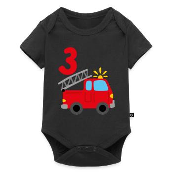 Fire Truck 3rd Birthday Birthday Party - Baby Premium short-sleeve bodysuit - black - Front