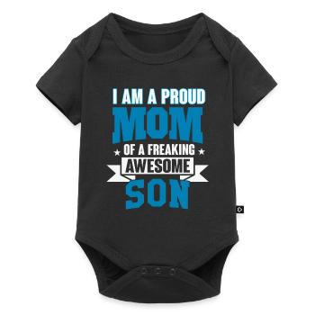 Mutter und Sohn - Baby Premium Kurzarmbody - Schwarz - Vorne