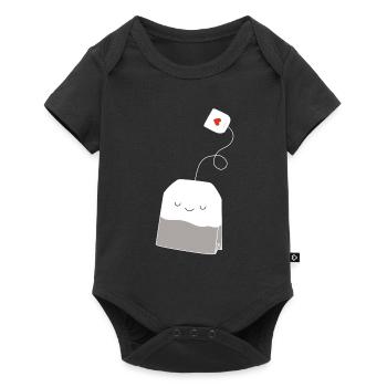 Tea teabag heart - Baby Premium short-sleeve bodysuit - black - Front