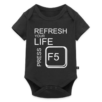 refresh your life press F5 Gift - Baby Premium short-sleeve bodysuit - black - Front