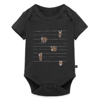 Sloth pattern gift idea for sloth fans - Baby Premium short-sleeve bodysuit - black - Front