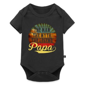 Papa - L'homme, le mythe, la légende - Body à manches courtes Premium Bébé - noir - Devant