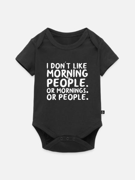 Morning People - Morgenmenschen - Baby Premium Kurzarmbody - Schwarz
