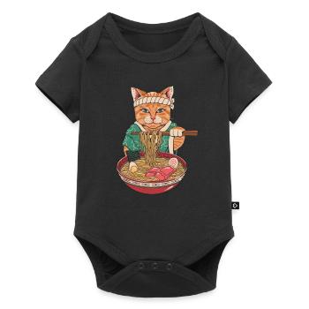 Ramen kawaii maneki noodles - Baby Premium short-sleeve bodysuit - black - Front