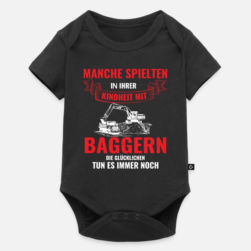 Bagger Baggerfahrer Geschenk - Baby Premium Kurzarmbody - Schwarz