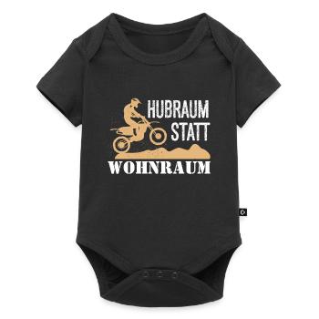 Displacement instead of living space - biker, motorcycle, gift - Baby Premium short-sleeve bodysuit - black - Front