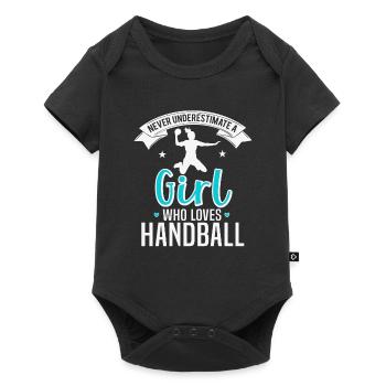 handball fille femme dames handball - Body à manches courtes Premium Bébé - noir - Devant