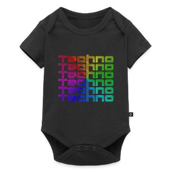 Techno musique basse arc-en-ciel cadeau de néon - Body à manches courtes Premium Bébé - noir - Devant
